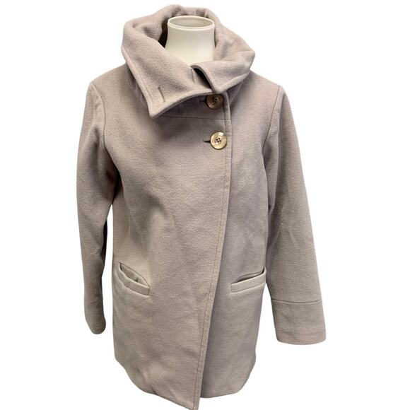 Sisley Womens Size 6 Euro 42 Cashmere Wool Blend Warm Swing Top Button Coat - Picture 1 of 9